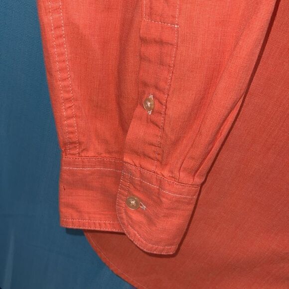 Chaps button down shirt orange white - Picture 6 of 6
